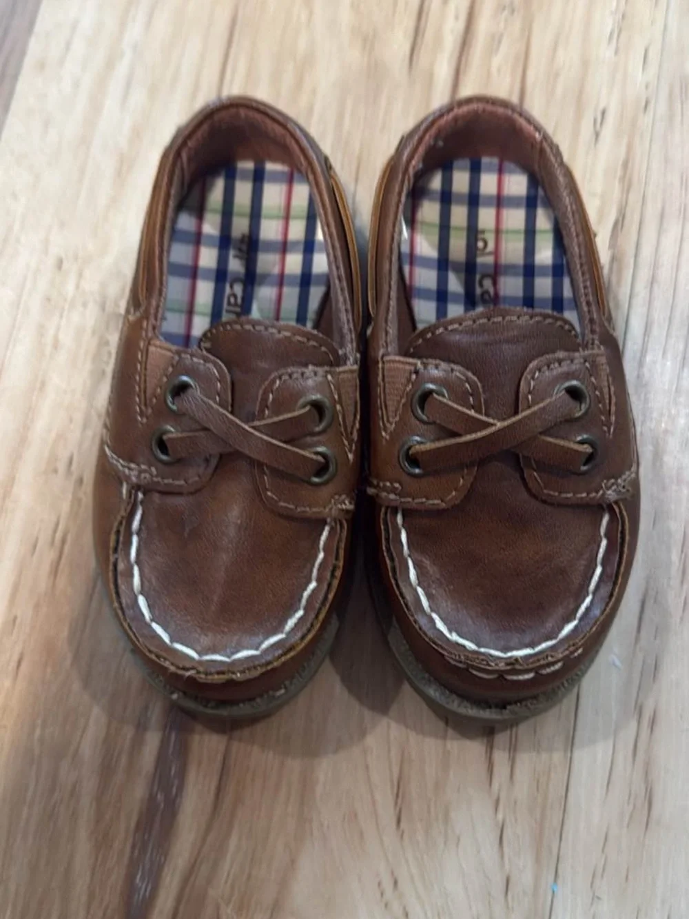 Carter's Brown Moccasin-Style Kids Boat Shoes